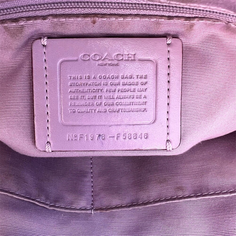 COACH Purple Zip Top Tote Shoulder Bag with Silver Hardware AUTHENTIC - Picture 10 of 12